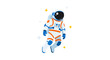 © mah - Astronaut Floating in Space with Stars, Sci-Fi Illustration