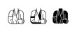© Mizan - Arm Sling Icon Set, Medical Injury Support, Broken Bone Healthcare, Trauma Care Graphics, Rehabilitation Aid, Silhouette Vector Illustrations