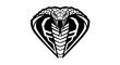 © yadiansah - Black and white cobra head illustration.