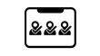 © ABUSHOYEB - Vector illustration of a minimalist clipboard icon featuring three user avatars with checkmarks, representing an editorial board, team selection, verified members, or recruitment process.