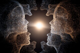 Human connection and digital unity concept for Human Rights awareness.
