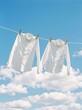 © Luminous Hub  - Sunny day laundry white shirts drying on clothesline outdoor natural setting bright sky