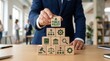 © Sukon - A professional stacking wooden blocks for law, regulation, and government legislation concepts.