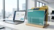 © Sukon - Office organization featuring medical leave, family leave, and personal time off file folders on a desk.