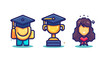 © Md - Pixel art icons representing success, motivation, and achievement in a simple style