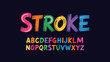 © MdRafiqul - Colorful stroke style typography with alphabet letters vibrant and playful font design high quality professional detailed