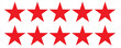 © jatim - five star customer product review icon. red 5 star rating feedback for website, app, ui design.