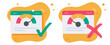 © vladwel - Speed performance score gauge of website test icon vector graphic set, speedtest optimization web browser sign symbols modern, internet fast and slow loading test measurement image clip art