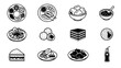 © Valadine - Diverse conceptual food icons A comprehensive collection of culinary dishes