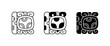 © Nime - Mayan Glyphs Vector Icons, Ancient Hieroglyphs Set, Mesoamerican Symbols, Historical Writing System, Cultural Heritage Graphics