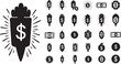© Linevora - Dollar sign money currency finance vector icons collection