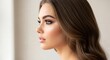 © Silvy - Elegant Young Woman Posing in Side Profile with Soft Natural Light