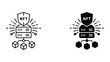 © PNG - NFT server security icon set with shield and blockchain cube elements for digital asset protection and crypto infrastructure visualization in high quality vector line art and solid graphic style