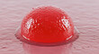 © CreativeIMGIdeas - Red Organic Microscopic Cell in Viscous Fluid demonstrating Medical Science and Biological Concepts
