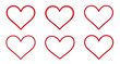 © mrpixel - minimalist red heart outline icon, love romance symbol vector, simple valentine heart illustration, romantic affection graphic design, elegant outline heart artwork, modern love icon vector, clean rom