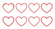 © mrpixel - minimalist red heart outline icon, love romance symbol vector, simple valentine heart illustration, romantic affection graphic design, elegant outline heart artwork, modern love icon vector, clean rom