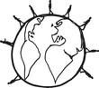 © Curto - vector, Drawing of people traveling around the world