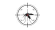 © Kayom - Conceptual silhouette of a mosquito viewed through a gun scope crosshair, representing effective pest control and prevention.