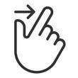 © IMG visuals icons - Edge swipe pixel perfect linear icon. Touchscreen control. Open additional options. Tablet navigation. Thin line illustration. Contour symbol. Vector outline drawing. Editable stroke. Arial font used