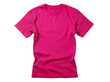 © Diego - Isolated vibrant magenta pink short sleeve plain t-shirt casual apparel clothing garment