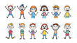 © Ajm - Emotions in Cartoon: A collection of diverse cartoon figures showcasing a wide array of human emotions. The figures are styled in a cheerful cartoon.