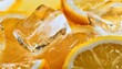 © Oleh Marchak - Closeup view of natural lemon juice served with ice cubes and fresh lemon slices in a refreshing setting