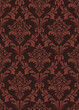 © PPS Inspire Art - Luxury red damask pattern in deep maroon tones with royal vintage ornaments for a seamless red damask pattern background, premium wine labels, theatrical backdrops, and classic decor.