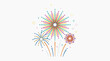 © Felippe Lopes - Colorful abstract fireworks bursting in the night sky with small dots and sparkles
