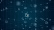 © lersan - Digital document storage network background with folder archive icon, connected file symbols, and blue technology interface for business presentation.