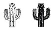 © Jahidul - Black and white stylized cactus illustration