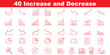© Daishin - Increase and Decrease icon set. Contain icons related to Increase, decrease, graph, charts, market trends, profit, loss, and more. Editable stroke. Vector illustration