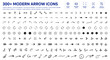 © Graphixa - Comprehensive collection of diverse modern arrow icons featuring various styles including curved circular navigation infographic hand drawn directional symbols and ui elements for professional digital