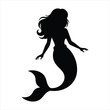 © PicNest - Mermaid mythical sea creature vector silhouette illustration