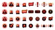 © natural - Warning signs and alert icons set.