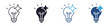 © Anika - Bright idea icon set. creativity and innovation concept. outline, glyph, colored line and flat style. vector illustration.