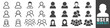 © Darina - User icon set with male and female profile symbols for social account on transparent background