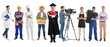 © New Africa - Graduate student and men of various occupations on white background. Choice of profession