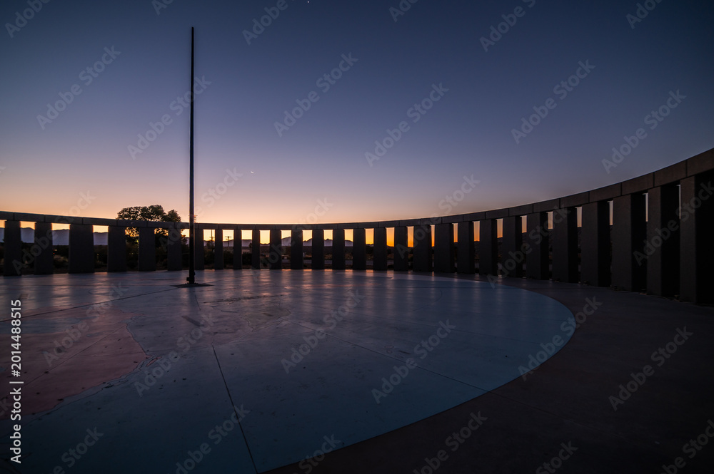 Circular Monuments Ryan House Memorial Park in Tucson Arizona Circular Monument at Sunset ...
