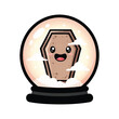 © lens - Smiling Cartoon Coffin in Snowglobe.