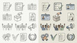© renender - Set of icons representing voting, elections, and civic participation with different styles.