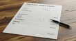 © Niril - Purchase Order Form Document with Pen on Wooden Table.