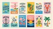 © Yunita - A retro-inspired flat vector poster collection with summer beach and coastal themes