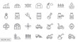 © BUDI - Farming and Agriculture Icons Set: Modern Farm Equipment, Plants, and Crops