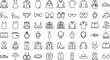 © Rakib - Minimalist black line art vector icon set of clothing fashion accessories apparel shoes and laundry web design elements.