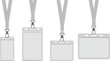 © MdMotiur - Blank ID badge holders set, lanyard name tag mockup vector illustration collection isolated