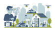 © Rohman  - Smart city technology and transportation concept