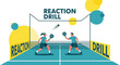 © Runi - Squash Players Practicing Reaction Drill, Engaging in Dynamic Sport Action Illustrated Design