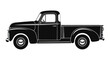 © udin - Vintage Pickup Truck Silhouette, Classic American Automobile