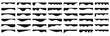 © Shanakradhaman - Collection of wavy black decorative border for web design element vector. Website divider border vector illustration. Collection of dividers shape black templates, Black curve top headline vector.