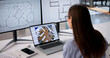 © Andrey Popov - Young Woman Interior Designer Reviews Virtual House Plans